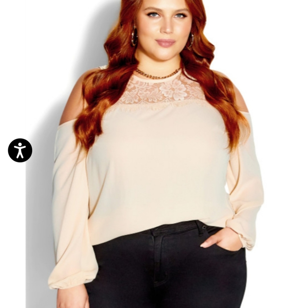 CITY CHIC Natalia Top - buff
